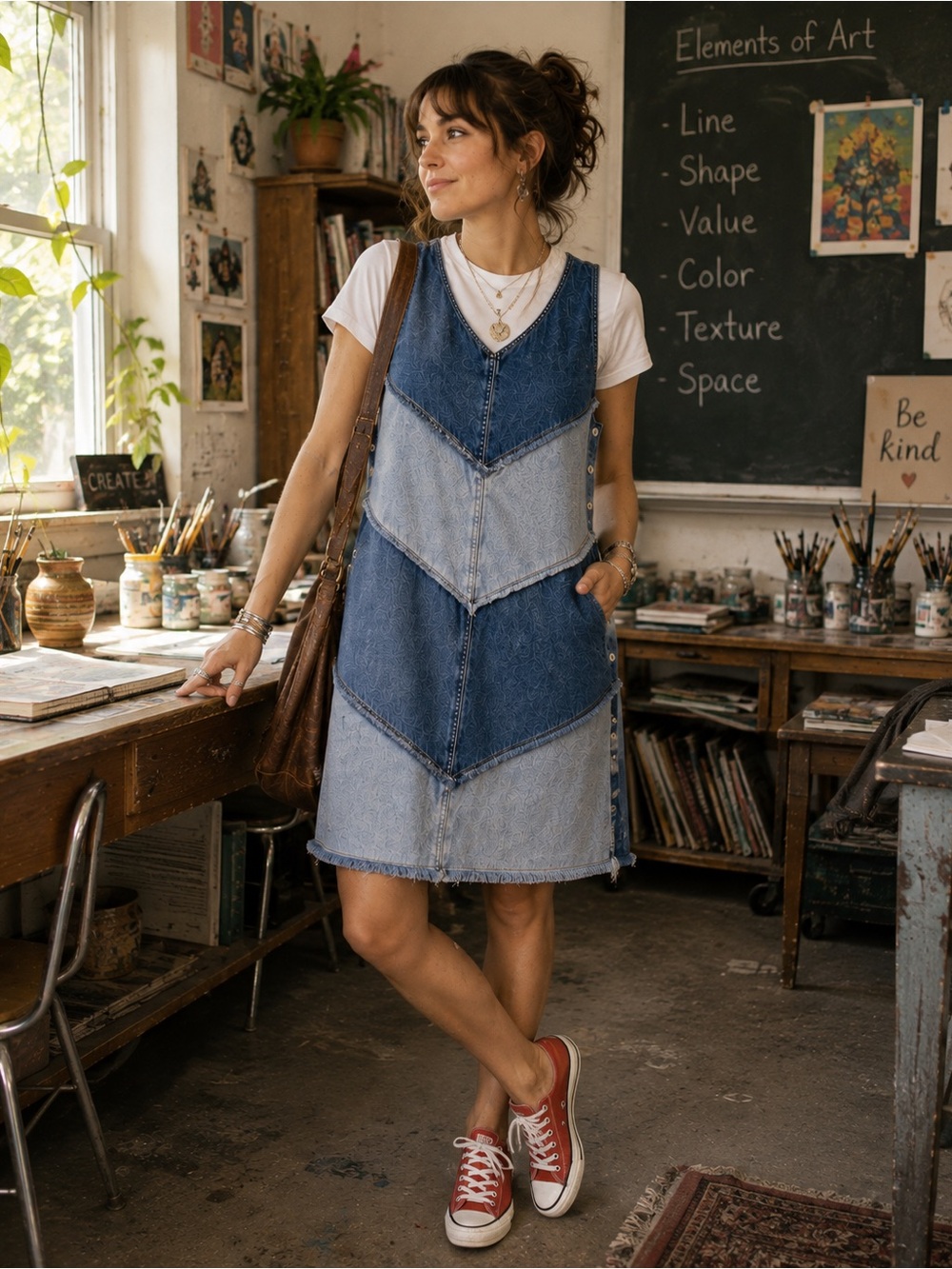 Kyoto Kasuals Plus Denim Dress Y2K  1X